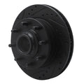 R1 93-95 Chevrolet G30 Front Left Drilled & Slotted Black Brake Rotor