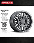 Aluminum Wheels 17x8.5 Ryno 951B Satin Black 0 Offset 6 on 120 Bolt Pattern 67.1 Bore Raceline