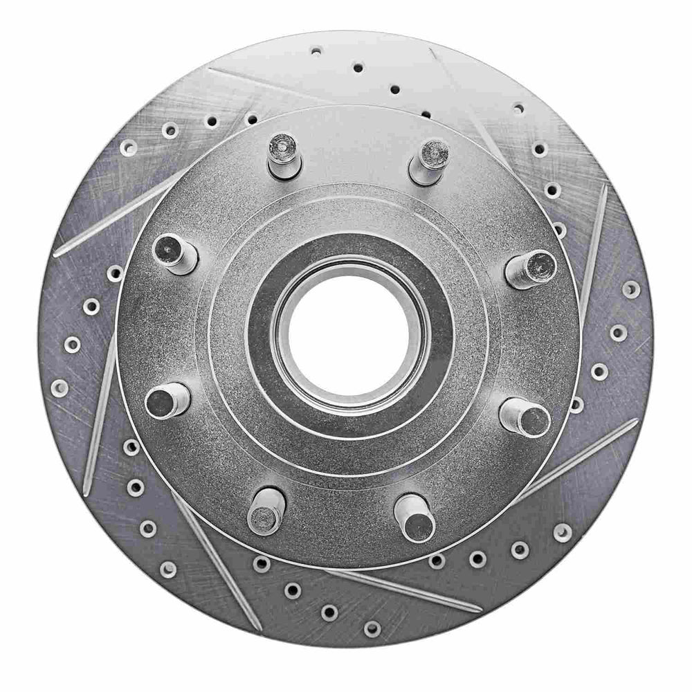 DFC 94-94 Ford E-350 Econoline Front Right Drilled & Slotted Silver Brake Rotor