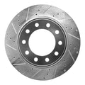 R1 08-20 Sterling Bullet Front Left Drilled & Slotted Silver Brake Rotor