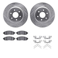 DFC 05-25 Nissan Xterra Front Drilled & Slotted Silver Rotors with 5000 Advanced Pads w/Hardware