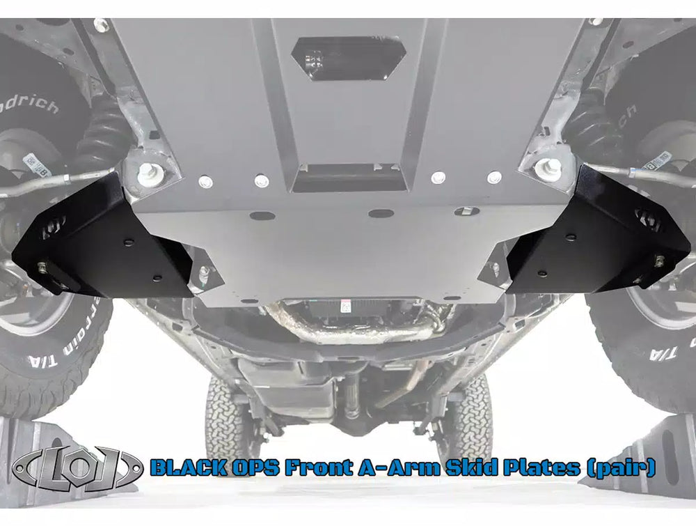 2021+ Bronco Black Ops Front A-Arm Skid Plates (pair) (Bare Steel)