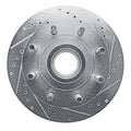 R1 94-94 Ford E-250 Econoline Front Right Drilled & Slotted Silver Brake Rotor