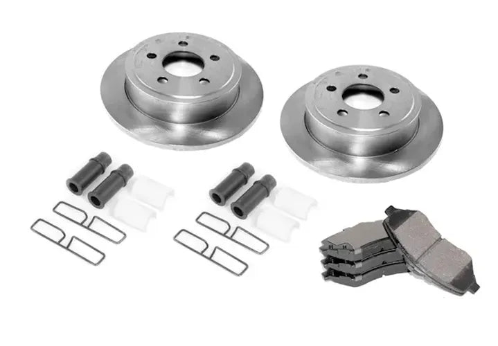 Disc Brake Service Kit Front Includes Rotors Pads Caliper Hardware Kit 1982-1983 CJ5 1982-1986 CJ7 And CJ8 OMIX