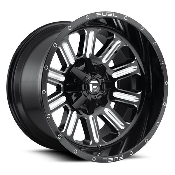 ~(26 lbs. 18X18X11)~ HARDLINE 15x8 5x114.30/5x120.65 GLOSS BLACK MILLED (-18 mm)