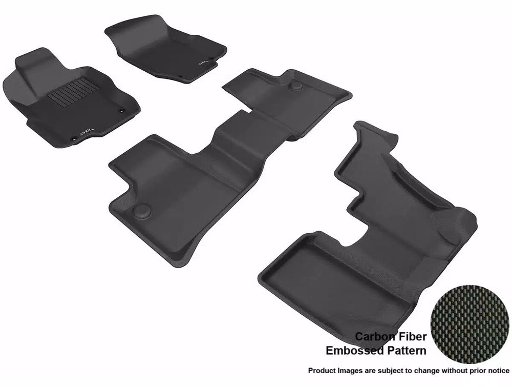 3D MAXpider 2007-2012 Mercedes-Benz GL-Class X164 Kagu 1st & 2nd & 3rd Row Floormats - Black