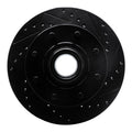 R1 92-02 Chevrolet C2500 Front Right Drilled & Slotted Black Brake Rotor