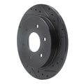 R1 08-24 Infiniti G37 Rear Drilled & Slotted Silver Brake Rotor Set w/Ceramic Pads and Hardware