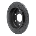 R1 08-24 Infiniti G37 Rear Drilled & Slotted Silver Brake Rotor Set w/Ceramic Pads and Hardware