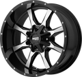 MO970 20x9 6x120.00/6x139.70 GLOSS BLACK W/ MACHINED FACE (0 mm)