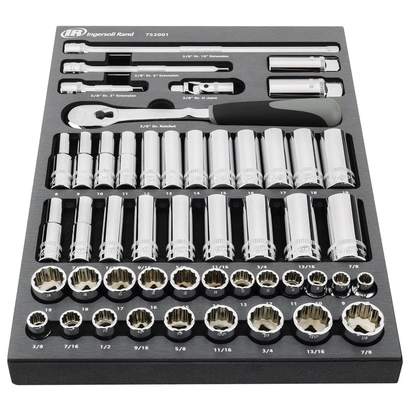 49 PIECE 3/8IN DRIVE SAE/METRIC MASTER SOCKET AND ACCESSORY SET