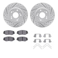 DFC 13-14 Honda Fit Front Drilled & Slotted Geoperformance Rotors 5000 Advanced Pads w/Hardware