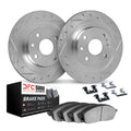 DFC 82-88 Nissan Maxima Rear Drill/Slot Silver Rotors 4000 HybriDynamic Brake Pads w/Hardware
