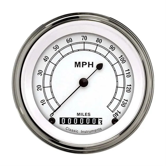CLASSIC WHITE 3IN SPEEDO 140 MPH