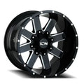 Cast Aluminum Wheels 141 GB 17x9 Milled Spokes Gloss Black 6 On 135/6 On 139.7 Bolt Pattern -12 Offset ION Wheels