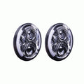 7IN LED LIGHT WITH SILVER FACE AND PARTIAL HALO 7 INCH 6 LED