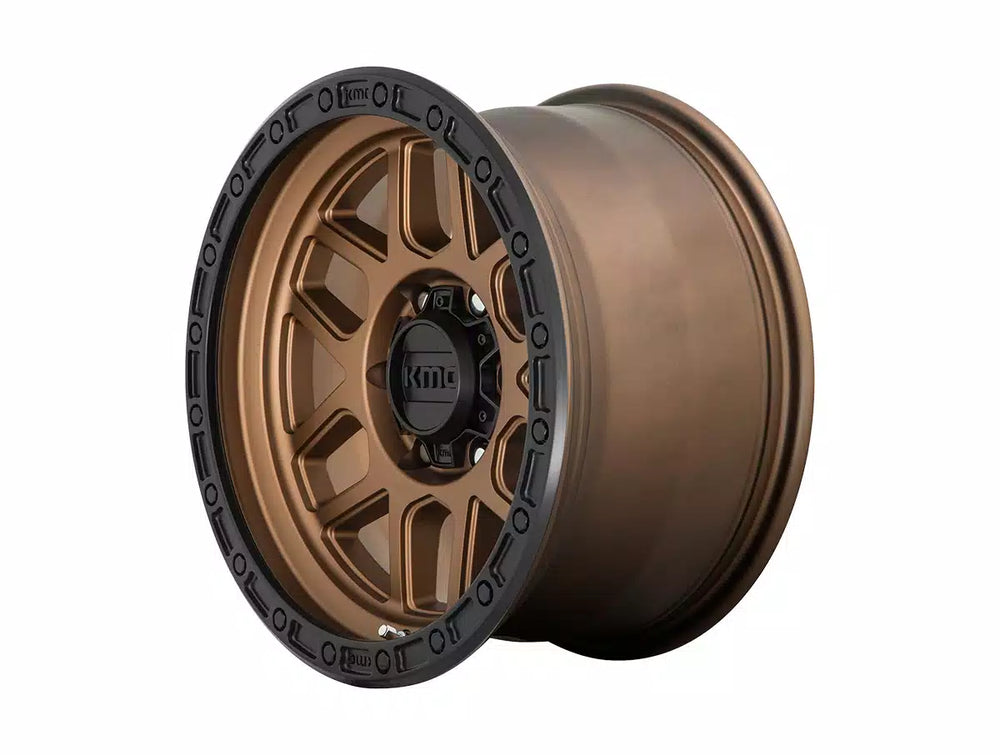 ~(32 lbs. 20X20X12)~ KM544 17x9 5x127.00 MATTE BRONZE W/ BLACK LIP (18 mm)