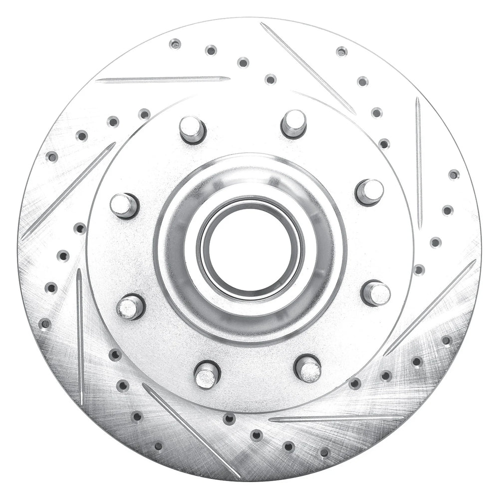 DFC 93-95 Chevrolet G30 Front Right Drilled & Slotted Silver Brake Rotor