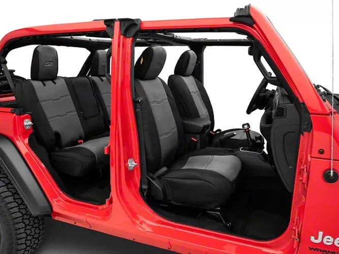 Neoprene Seat Cover Set Front/Rear Charcoal Gen 2 2018-2020 Jeep Wrangler JL 3.6L 4 Door Only Smittybilt