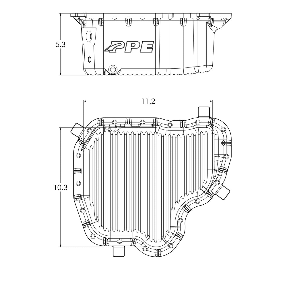 Deep Engine Oil Pan - Black 2011-2016 (18 Hole)