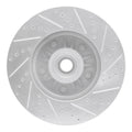 R1 04-06 Ford E-150 Front Left Drilled & Slotted Silver Brake Rotor
