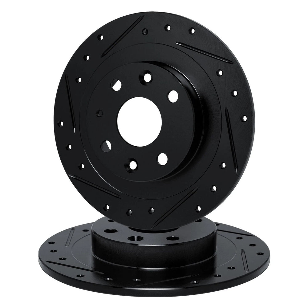 R1 Concepts Brake Rotor- D/S - Black Fits Kia Sephia
