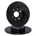 R1 Concepts Brake Rotor- D/S - Black Fits Kia Sephia