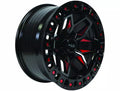 ZION 18X9 5X127 ET15 CB71.5 GLOSS BLACK MILLED RED