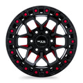 ZION 18X9 5X127 ET15 CB71.5 GLOSS BLACK MILLED RED