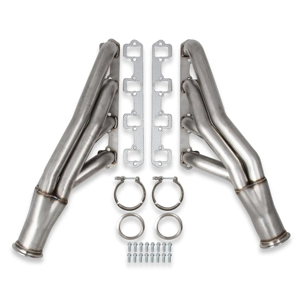 Small Block Ford Turbo Headers Natural 304 Stainless Steel SBF (Down And Forward) Primary Tube Diameter 1-7/8 Inch Collector Diameter 3 Inch FlowTech