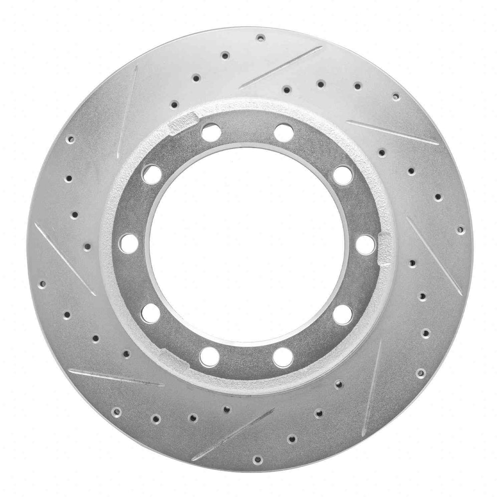 DFC 73-24 Beaver Motorcoach Contessa Rear Right/Front Right Drilled & Slotted Silver Brake Rotor