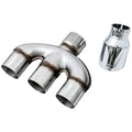 AWE Tuning 17-20 Honda Civic Si 1.5L Turbo Dual-to-Triple Tip Conversion Kit - Chrome Silver Tip