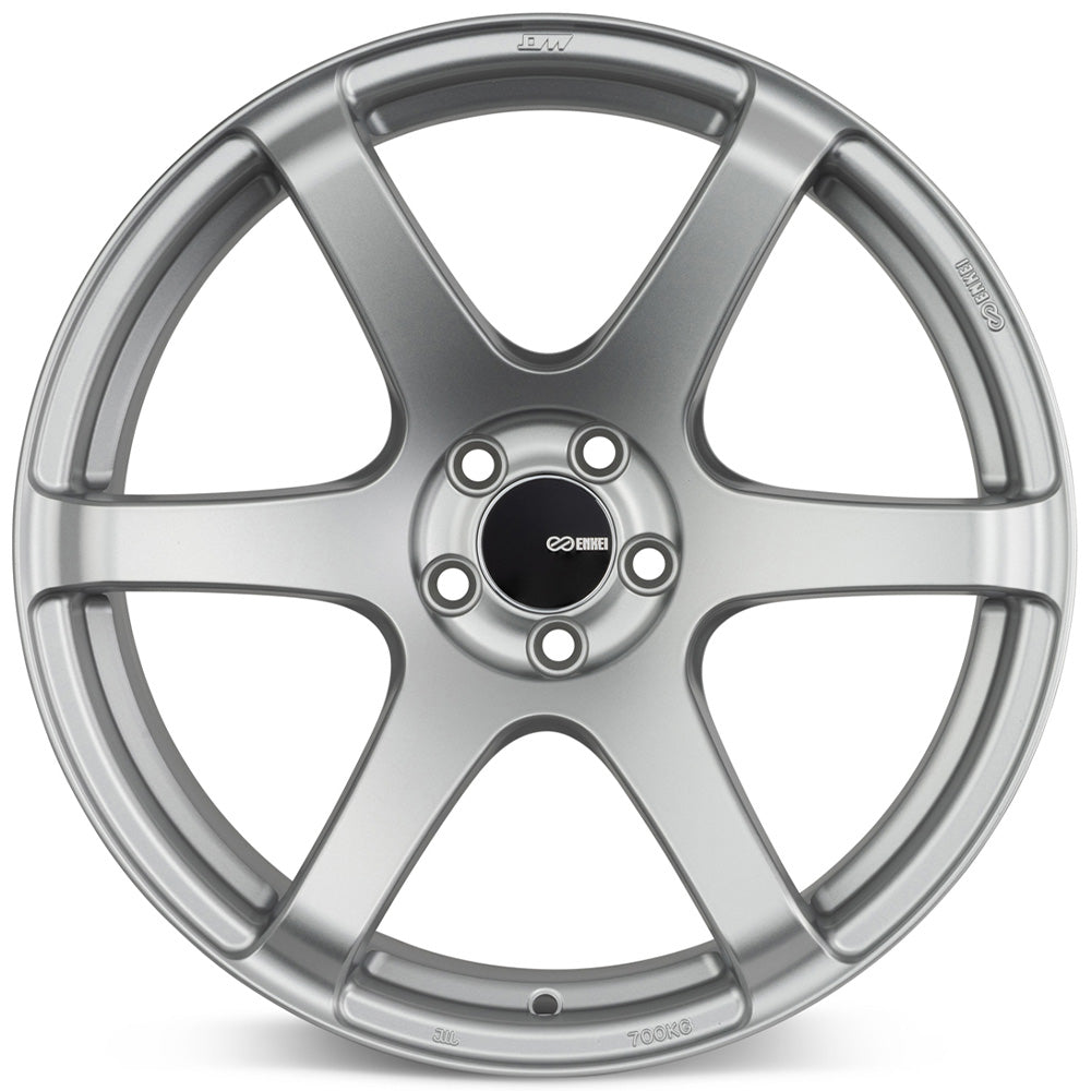 Enkei T6S 17x8 35mm Offset 5x114.3 Bolt Pattern 72.6 Bore Matte Silver Wheel