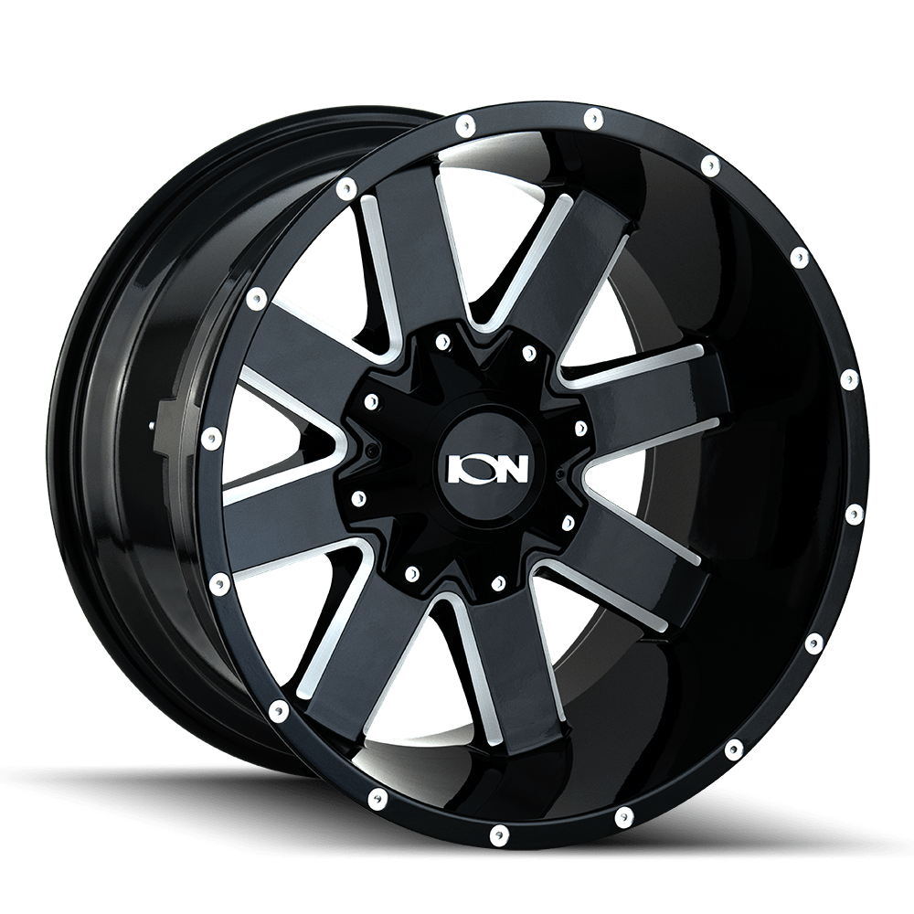 ~(37 lbs. 19X19X10)~ 141 (141) GLOSS BLACK/MILLED SPOKES 17X9 5-127/5-139.7 -12MM 87MM