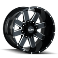 ~(37 lbs. 19X19X10)~ 141 (141) GLOSS BLACK/MILLED SPOKES 17X9 5-127/5-139.7 -12MM 87MM