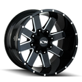 ION 141 141 GLOSS BLACK MILLED 17X9 8-165.1 18MM 130.8MM
