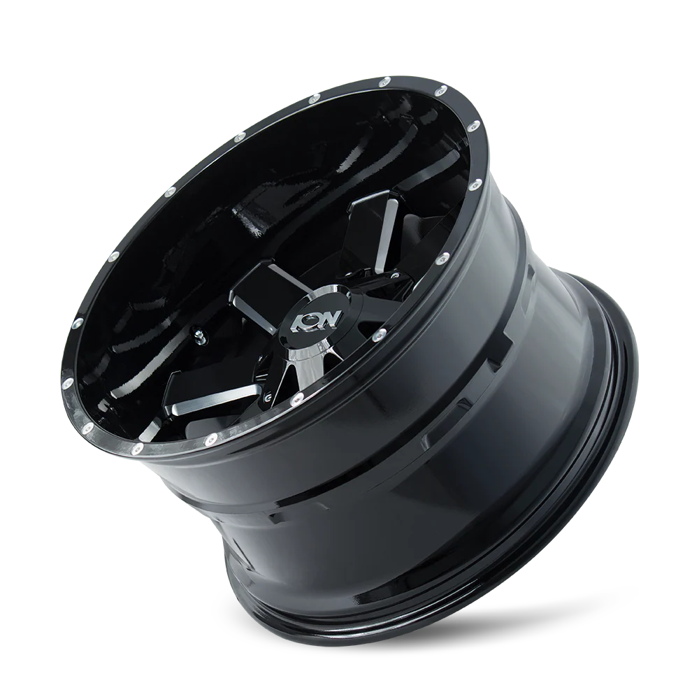ION 141 141 GLOSS BLACK MILLED 17X9 8-165.1 18MM 130.8MM