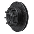 R1 71-95 Chevrolet P20 Front Left Drilled & Slotted Black Brake Rotor