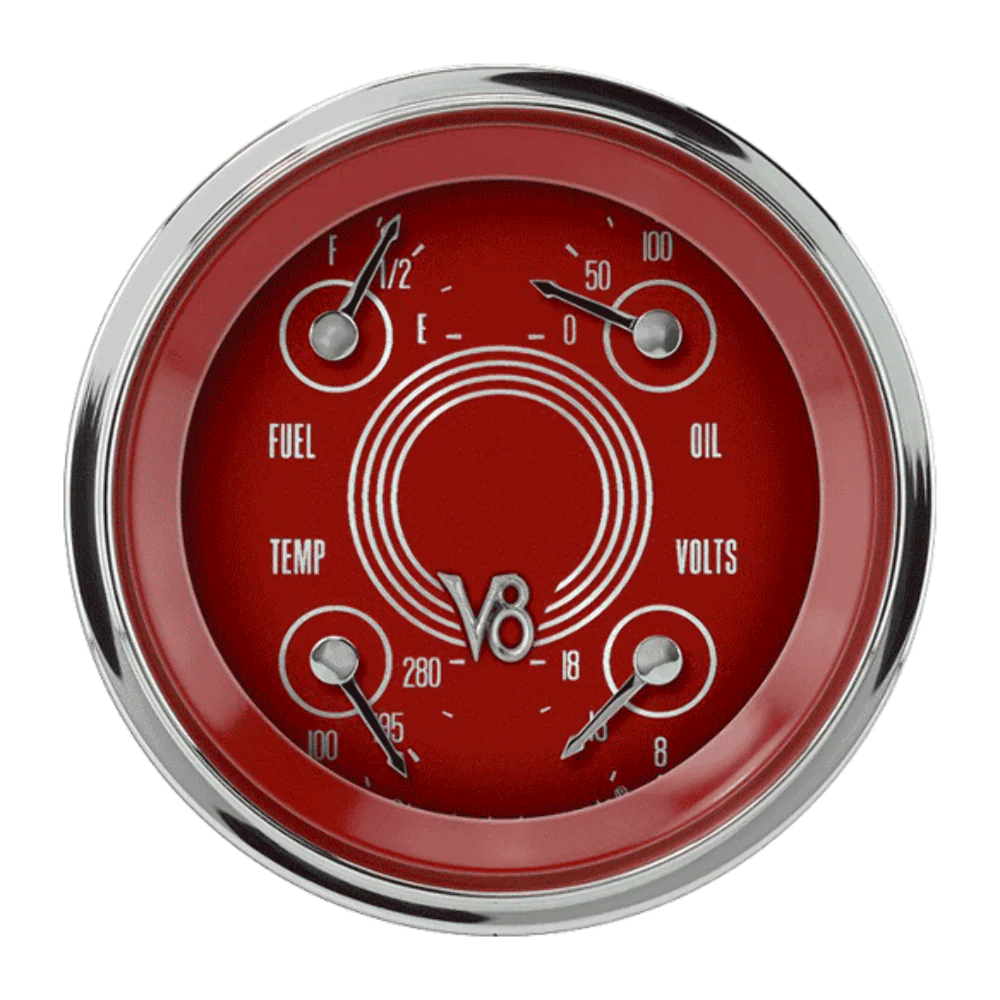 V8 RED STEELIE 3IN QUAD 240-33