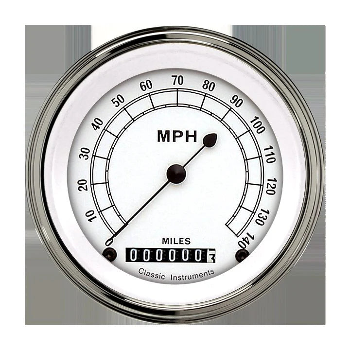 CLASSIC WHITE 3IN SPEEDO 140 MPH