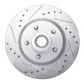 R1 Concepts Brake Rotor Drilled and Slotted Silver Fits Chrysler 300