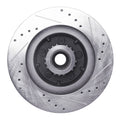 R1 Concepts Brake Rotor Drilled and Slotted Silver Fits Chrysler 300