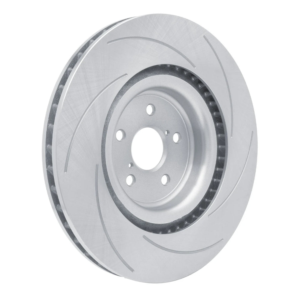 R1 15-21 Lexus GS F Left Front Slotted Black Brake Rotor