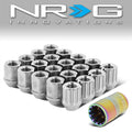 NRG 200 Series M12 X 1.25 Titanium Lug Nut Set - 21 Pc w/Lock Key Socket - Silver