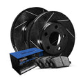 R1 Concepts Brake Rotor- Slotted - Black with Semi-Met Pads Fits Suzuki Samurai