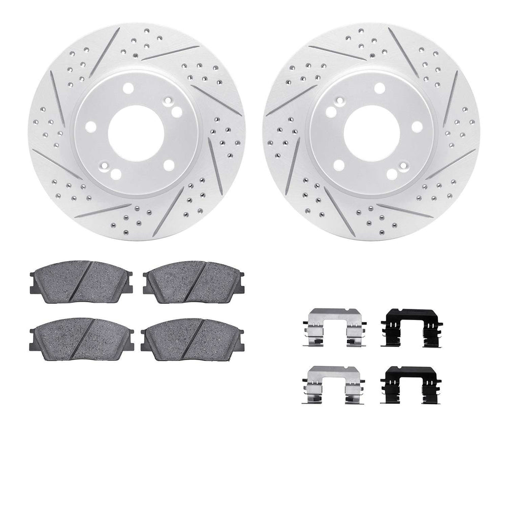 DFC 20-25 Hyundai Venue Front Drilled & Slotted Geoperformance Rotors 5000 Advanced Pads w/Hardware