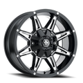 MAYHEM RAMPAGE 8090 GLOSS BLACK MILLED 18X9 8-165.1 -12MM 130.8MM
