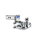 Tow and Stow 2 INCH Chrome 1 7 8in x 2in x 2 5 16in Tri-Ball 3in Drop 3 1 2in Rise