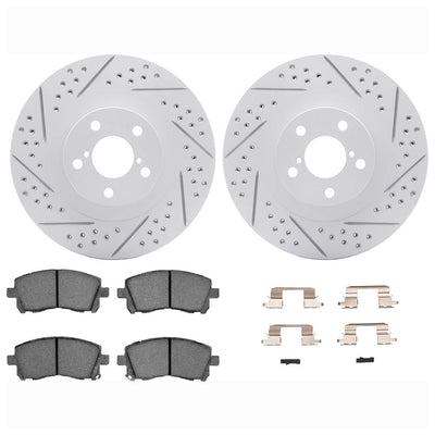 DFC 01-01 Subaru Outback Front Drilled & Slotted Geoperformance Rotors 5000 Advanced Pads w/Hardware
