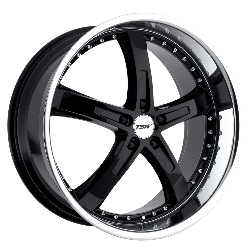 ~(33 lbs. 21X21X10)~ TSW JARAMA 19x8.0 5/100 ET35 CB72.1 GLOSS BLACK MIRROR LIP